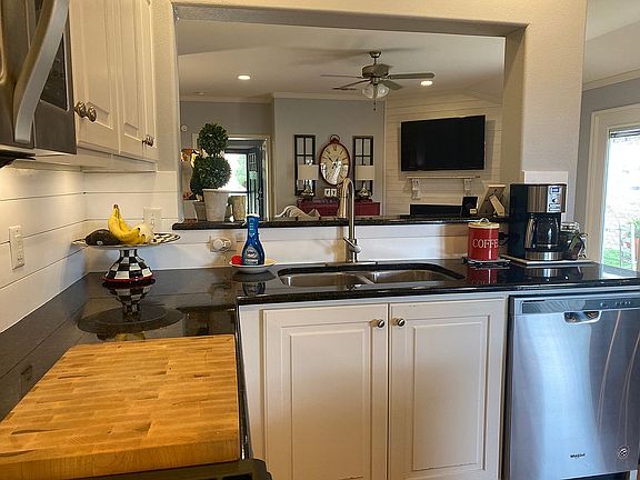 View from kitchen in living