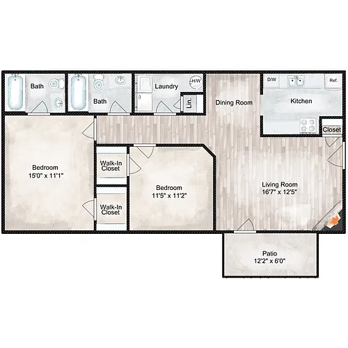 Floor plan The Aurora - Renovated