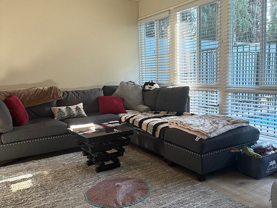 Living room with the pool right outside