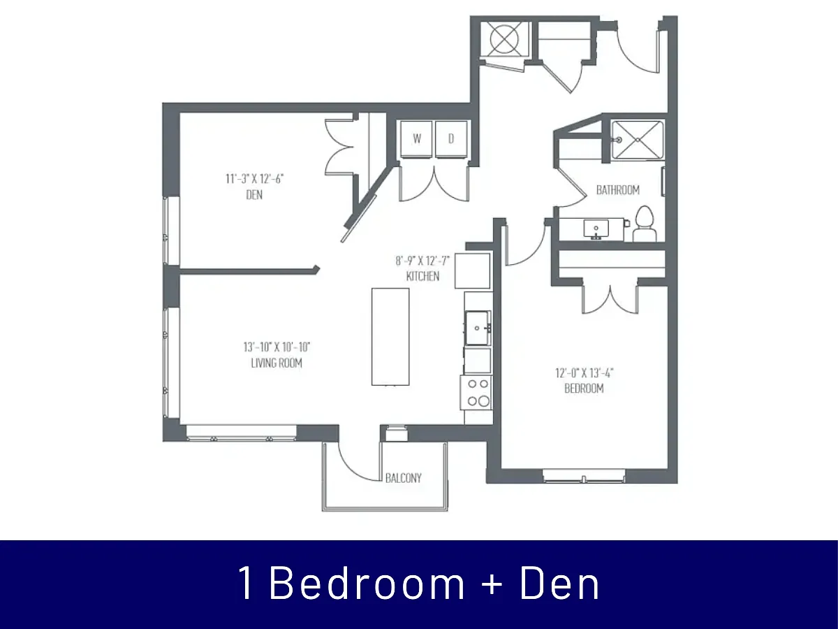Floor plan C2 - One Bedroom + Den