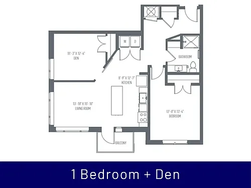 Floor plan C2 - One Bedroom + Den