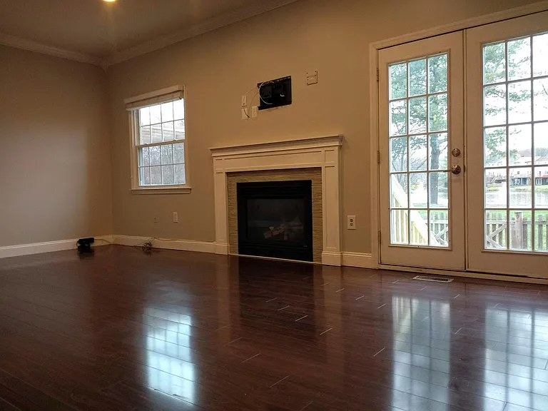 Living room with lake view