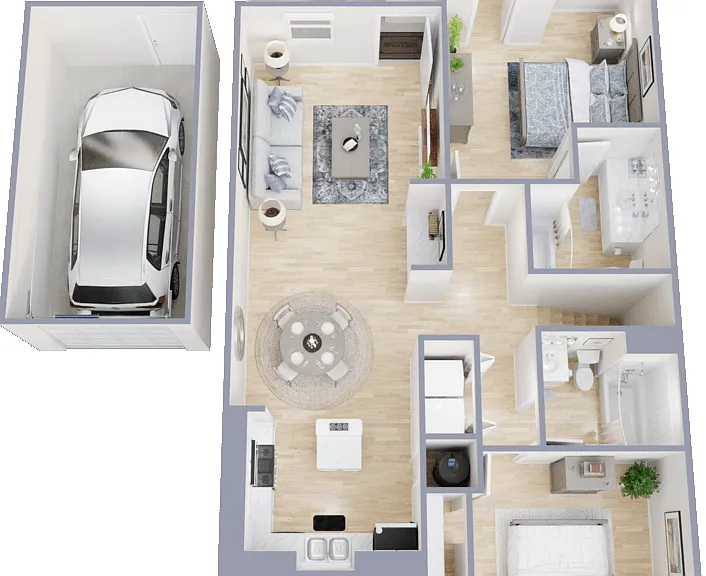 San Carlos II WITH ATTACHED GARAGE Floorplan Diagram