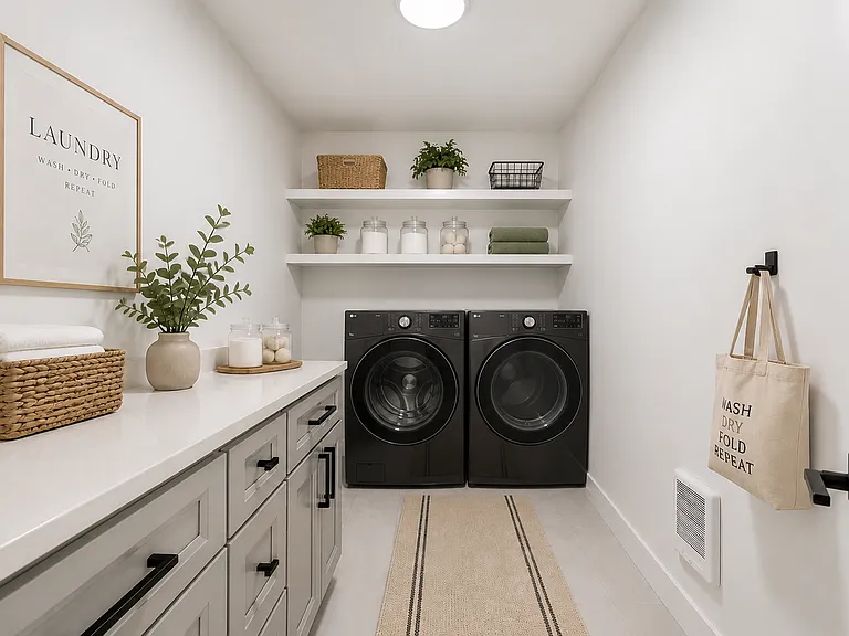 Huge laundry room with cabinets and countertops!

Photos may include AI-generated virtual staging to help visualize the home's potential. Finishes and layout remain unchanged.