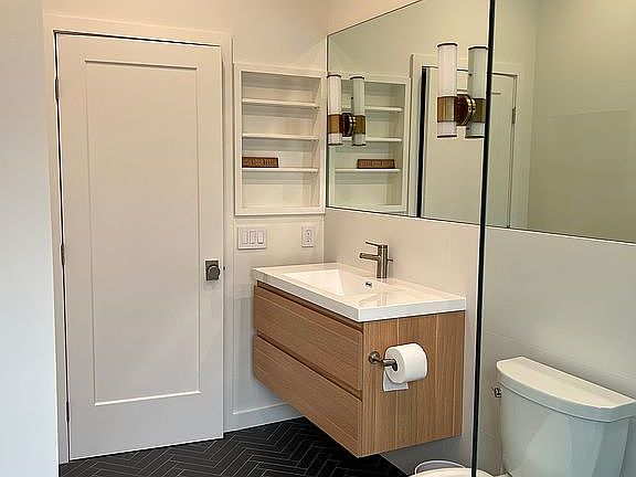 Brand new bath with shower