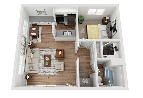 Floor plan 1 Bedroom 1 Bathroom A2