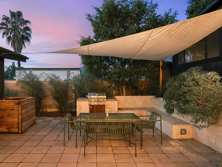 Outside at sunset