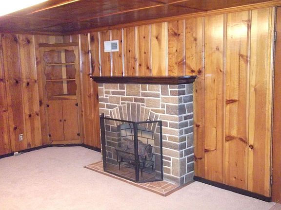 Gas fireplace in basement