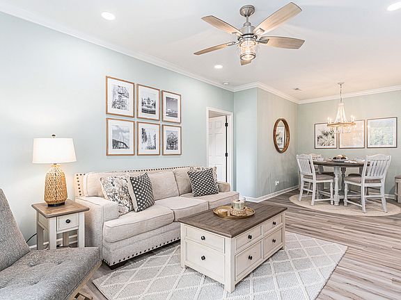 Open living area with Smart TV