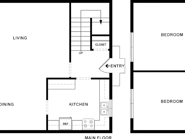 2 Bedroom, 1 Bath 2 Bedroom, 1 Bath