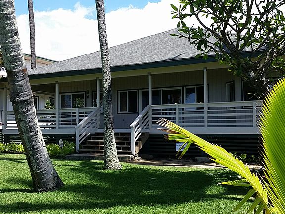 House and deck facing ocean