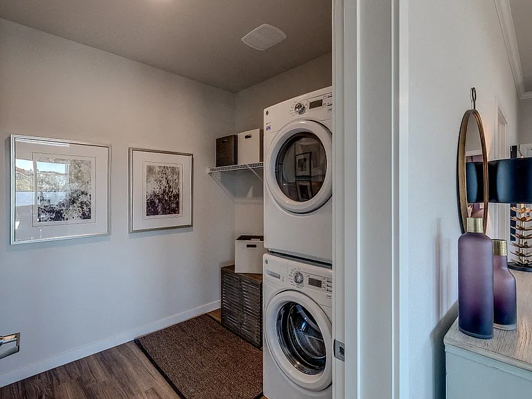 Every Lux Apartment includes in-unit, full-sized, energy-efficient, front-loading washer and dryer and most homes include a laundry room with extra storage space.