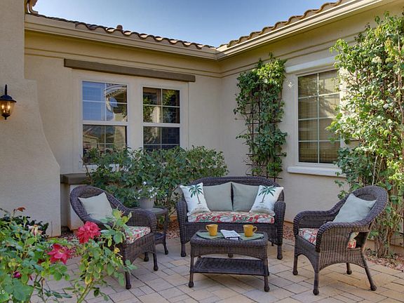 Private, pavered courtyard