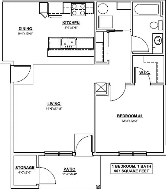 1 bed, 1.0 bath, 807 sqft, $1,570 — Photo 2