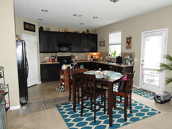 View from the family room looking into the kitchen