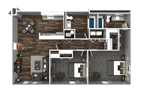 Floor plan 2 Bedroom 2 Bathroom