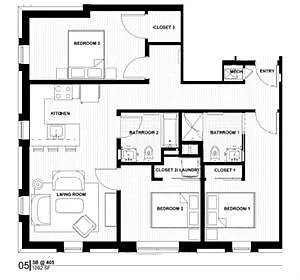 Floor plan 32A - 3 Bed 2 Bath
