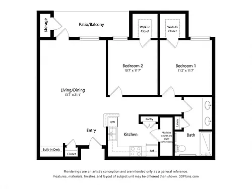 Floor plan Two Bedroom A
