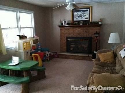 Playroom : Gas insert fireplace