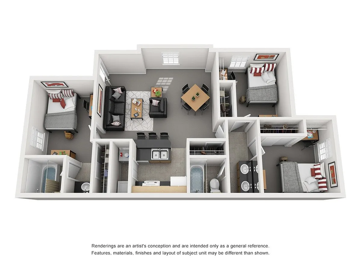 Floor plan 3BR/2BA