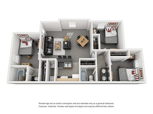 Floor plan 3BR/2BA