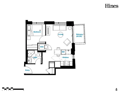 Floor plan 1 Bedroom, 1 Bathroom 1 Bed 1 Bath 3
