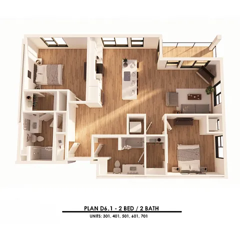 Floor plan D6-1 2X2