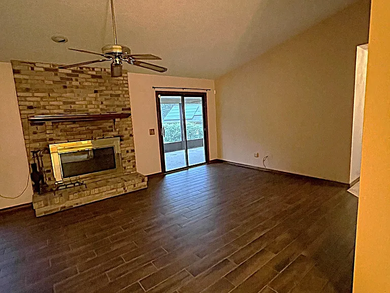 Living room slider to large covered screen porch