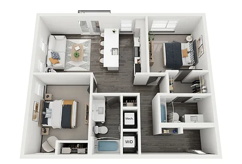 Floor plan Chromatic - Two Bedroom / Two Bathroom