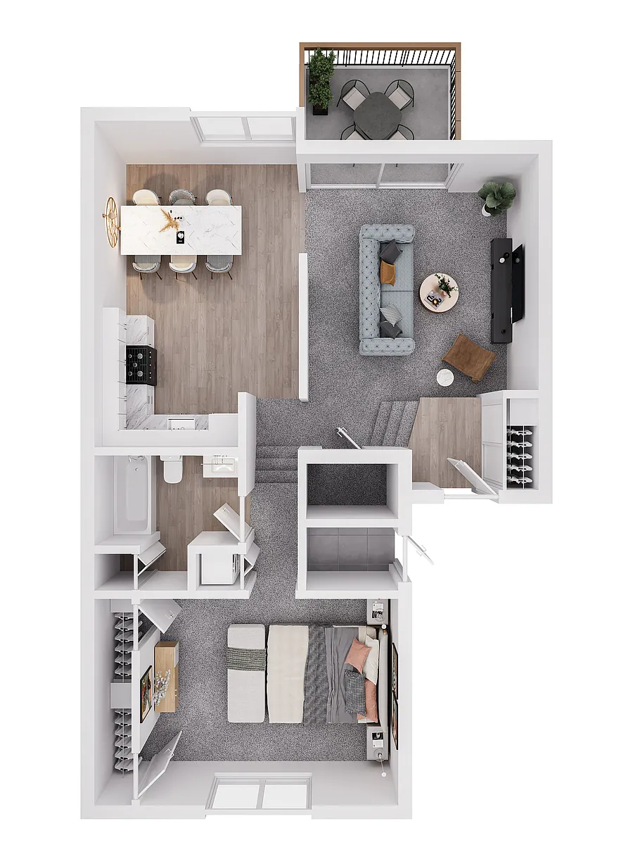 Floor plan 1 Bedroom Vault