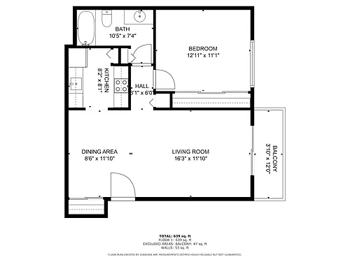Floor plan 1 Bed