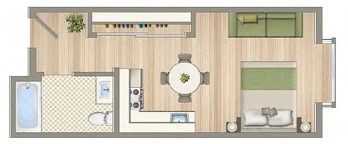 Floor plan Studio 1 Bathroom