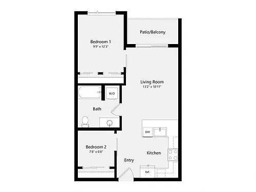 Floor plan Urban Two Bedroom C01C