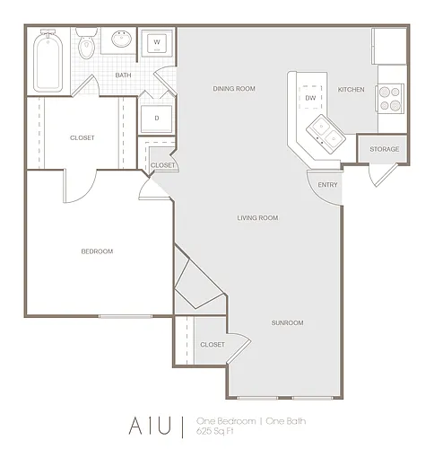 Floor plan Juniper Upstairs 1 Bed 1 Bath