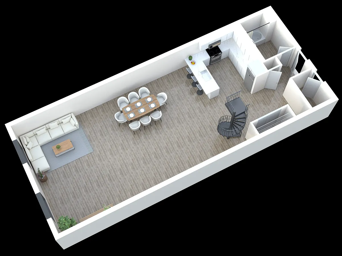 Floor plan 1 Bed 1 Bath | Loft