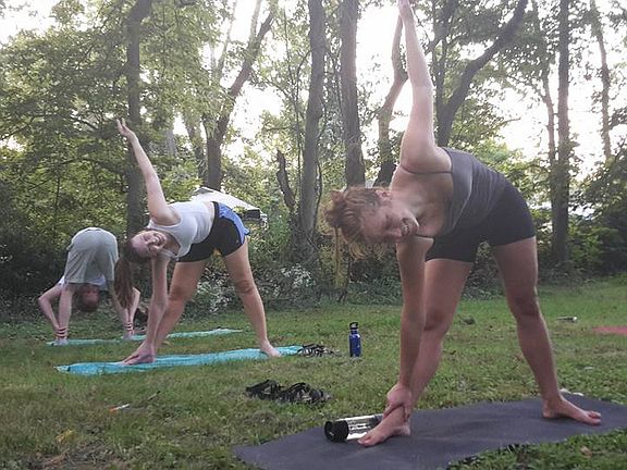 Backyard perfect for yoga