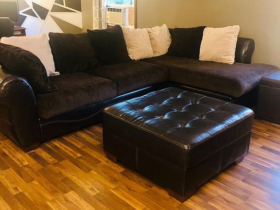 Living room with wood laminate floor