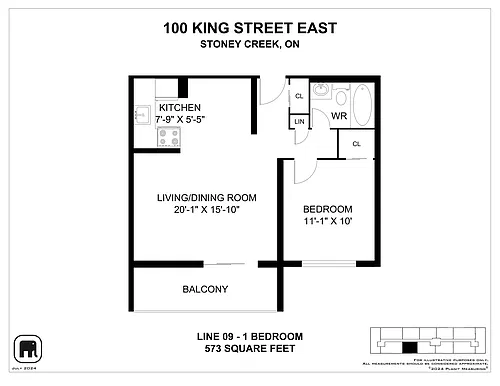 Floor plan Apartment - 1 Bedroom 1 Bed 1 Bath 4