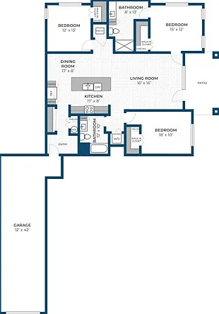 Floor Plan 3A | Seasons at North Aurora | Apartments in North Aurora, IL Floor Plan 3A | Seasons at North Aurora | Apartments in North Aurora, IL