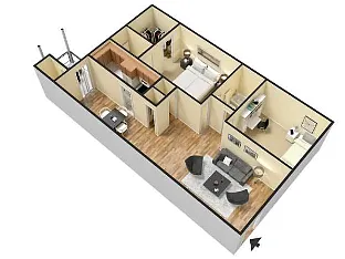 Floor plan 2 Bedroom Half Bath