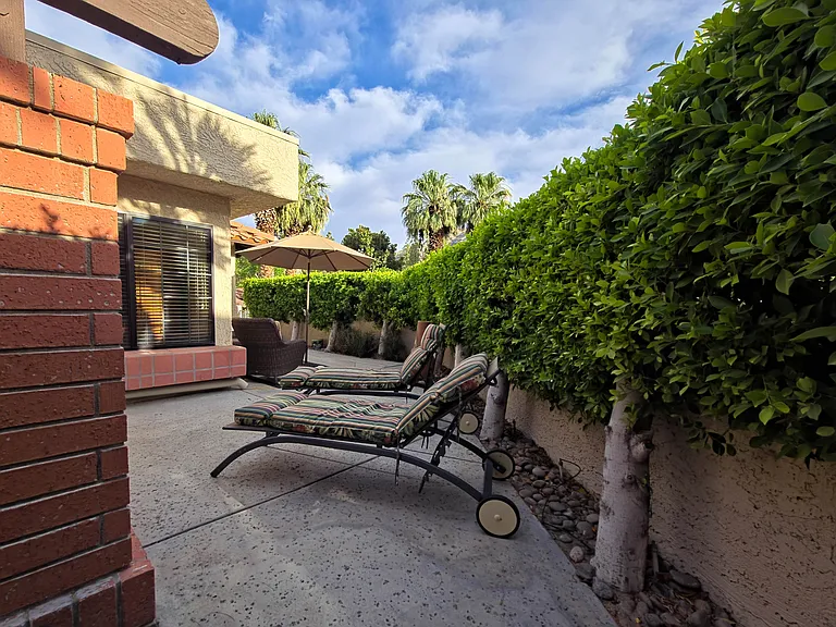 Back patio is open-air, but with plenty of privacy.