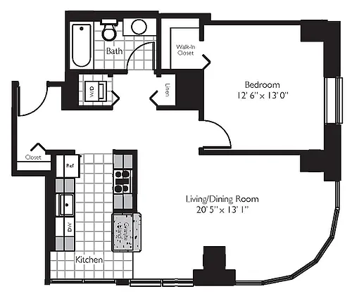 Floor plan ONE BEDROOM 02 - THE SHOREHAM