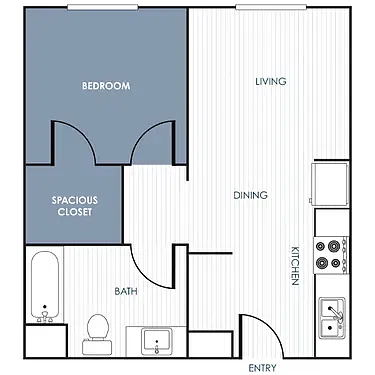 Floor plan 1 Bedroom 1 Bathroom B