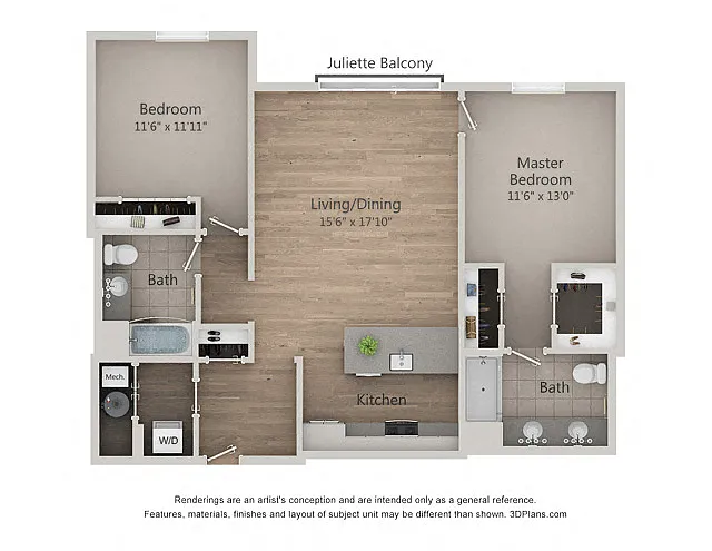 Floor plan Inclusionary 2BR