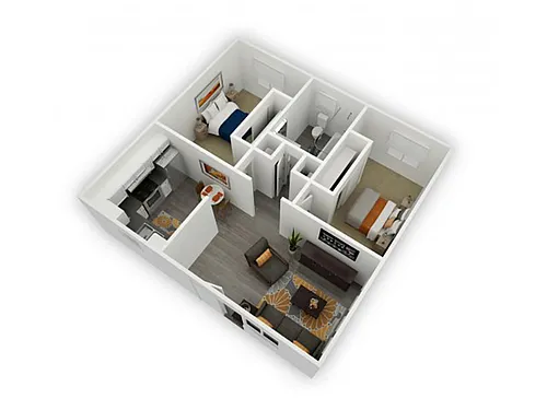 Floor plan Davis 2x1