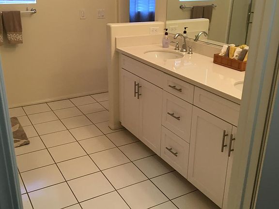 Master bath with dual sinks