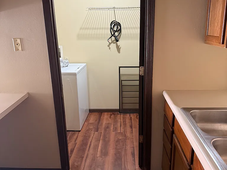 Kitchen with laundry room
