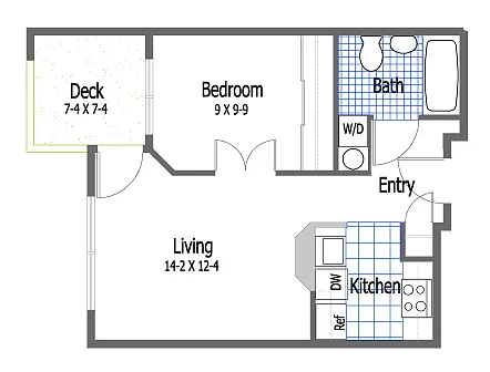 Floor plan 1 Bedroom 1 Bath Interior