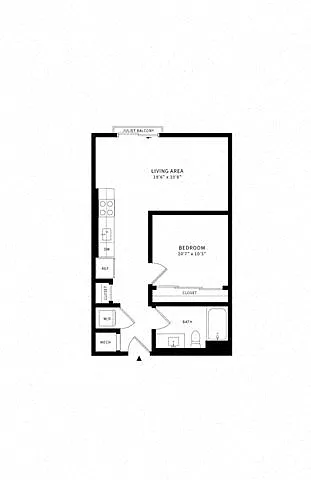 Floor plan Jr 1L w/ Balcony