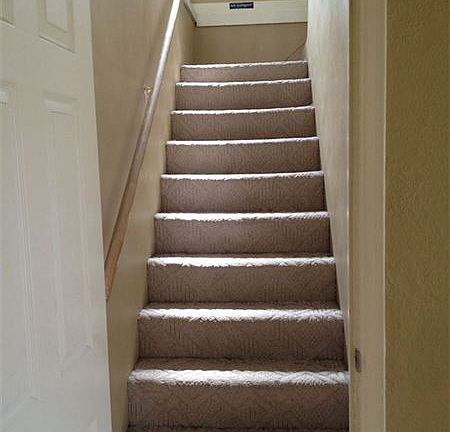 Newly carpeted steps